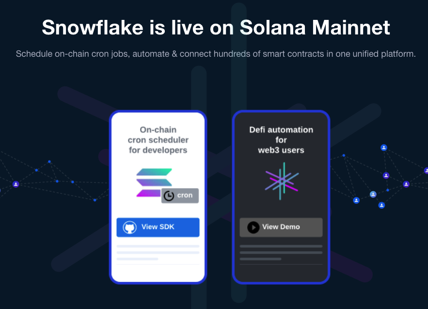 snowflake_sol's tweet image. We are excited to announce that Snowflake is LIVE on Solana Mainnet!

👉 app.snowflake.so

Schedule recurring payments, integrate automation into your platform with Snowflake's SDK or create automation with @orca_so or using @PythNetwork's oracle.

Simplify with Snowflake