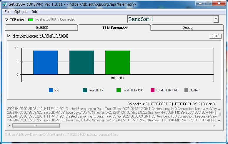 DELFI-PQ 1K2 Telemetry 00:25 UTC / SanoSat-1 500baud Telemetry 00:31 UTC over Japan <a href="/DelfiSpace/">Delfi Space</a> <a href="/orionspacenepal/">ORION Space</a> #cubesats <a href="/SatNOGS/">SatNOGS</a>
