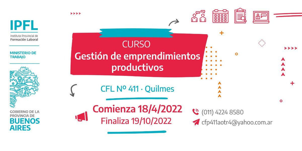 📚 #CursosDeFormaciónLaboral │¡Nuevo mes, nuevos cursos! Chequeá los que comienzan en los próximos días y tomá nota 📝

🔹 Gestión de emprendimientos productivos
🔹 Técnicas de diseño gráfico en sistemas informáticos Nivel I
🔹 Administración de PyMES