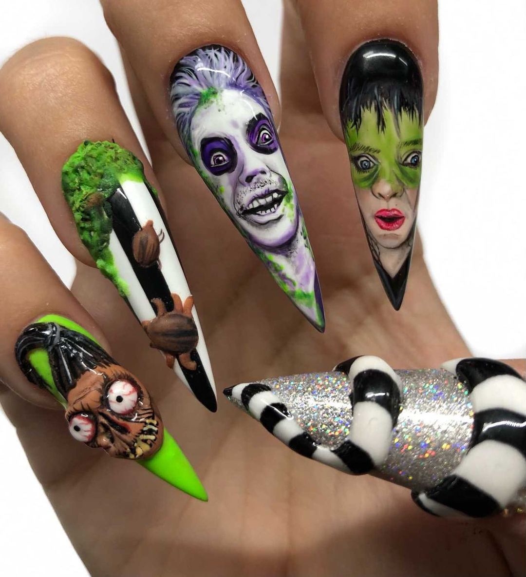 toofastclothing's tweet photo. Amazing hand painted Beetlejuice nails by @nailz_by_dev ๐
Reposted from @nailaddictsllc
ใ
ค
#nailmaster #nailsart #beetlejuice #nailpolish #stilettonails #manicure #gothnails #clawnails #naillove #altnails #nailartaddict #naildesign #nailartist #alternativenails #gelnails https://t.co/tmP2GhThjM