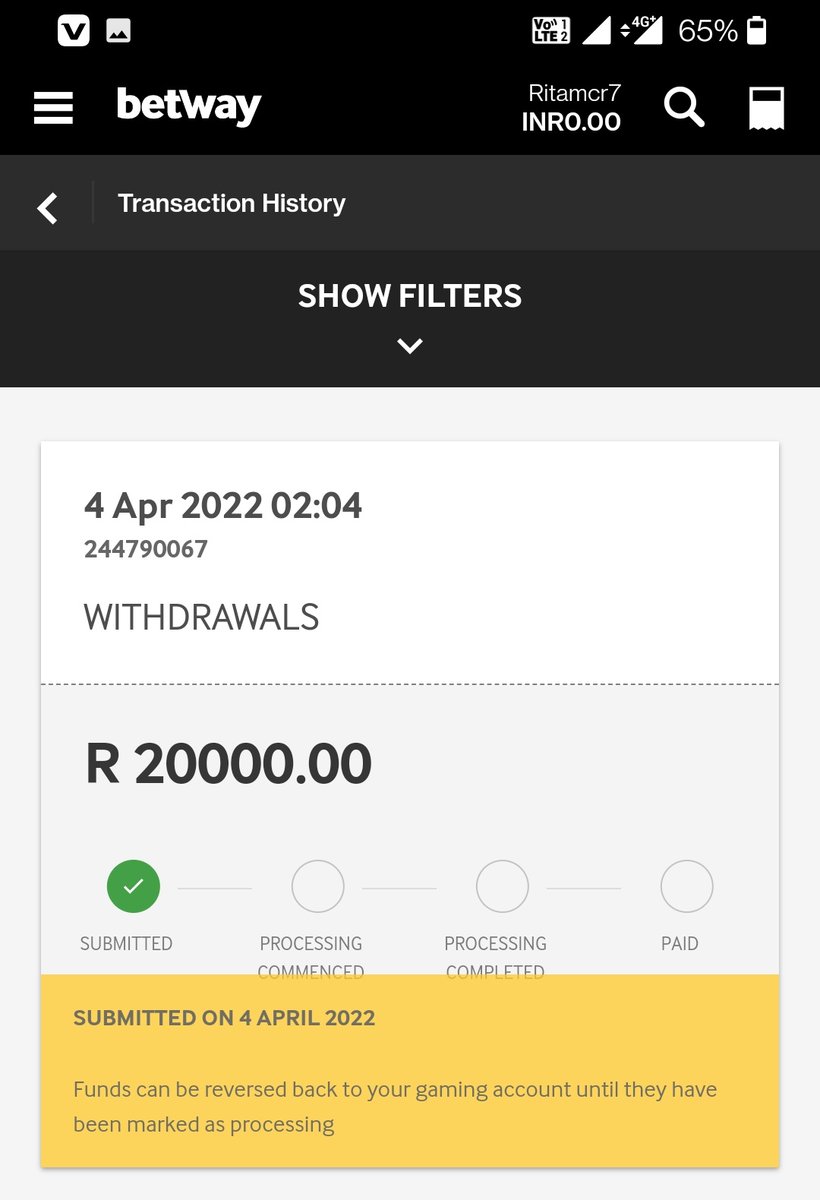 RitamChanda's tweet photo. @BetwaySupport @CJ_Dixon Withdrawal money 20,000 amount not showing transaction history please help me please may money is back https://t.co/XrVFsezRWm