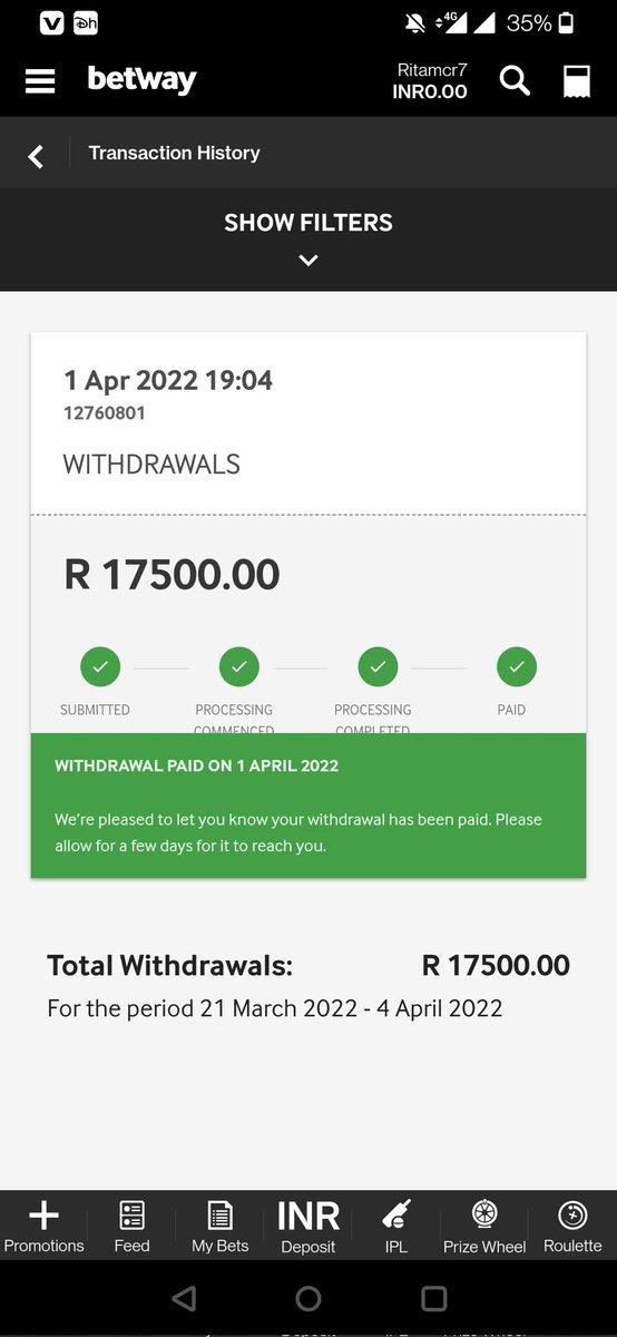 RitamChanda's tweet photo. @BetwaySupport @CJ_Dixon Withdrawal money 20,000 amount not showing transaction history please help me please may money is back https://t.co/XrVFsezRWm