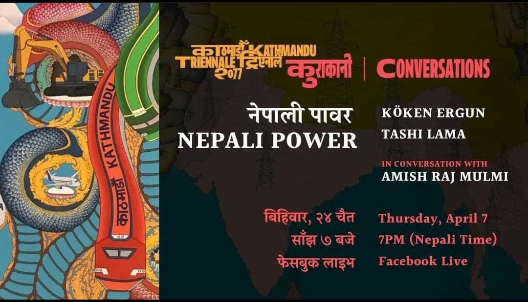amish973's tweet photo. Very excited to discuss visual representations of the China Dream in Nepal with artists Tashi Lama and @agahkomidin as part of @KtmTriennale conversations. Join us this Thursday. https://t.co/r8JDf7yGpJ