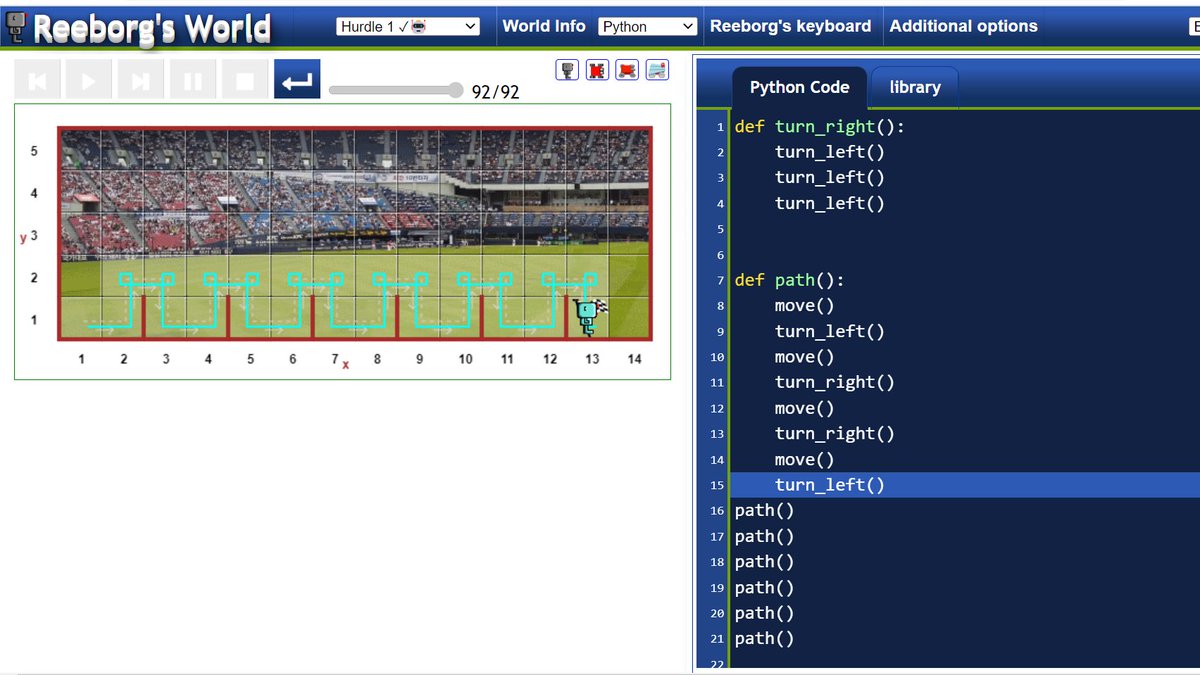 30d100aa533b4fa's tweet photo. Day 102
Done Reeborg's World hurdle 1
@scaler_official
@interview_bit
#scalerdiscord #scaler #everycode https://t.co/Fvm3NdU1tv