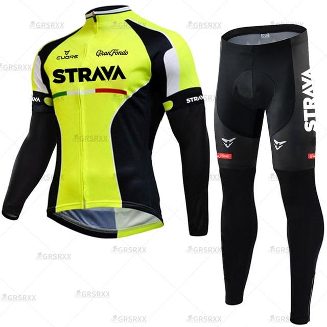 FASHION_COLL's tweet photo. STRAVA Cycling Jersey Set 2021 Spring Pro Bicycle Team Long Sleeve Bicycle Clothes Premium MTB Mountain Bike Bib Sportswear Suit R$ 239.28 #FashionCollectionStore #STRAVA #Cycling #42403641normalcyclingset3xl https://t.co/IYg3tDhBk6