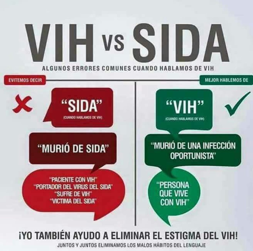 Hablar correctamente del #VIH y #sida ayuda a eliminar el #Estigma y la #Discriminación asociados al #VIH.

#VIHsinEstigma
#VIHsinDiscriminación
#YoVivoConVIH
