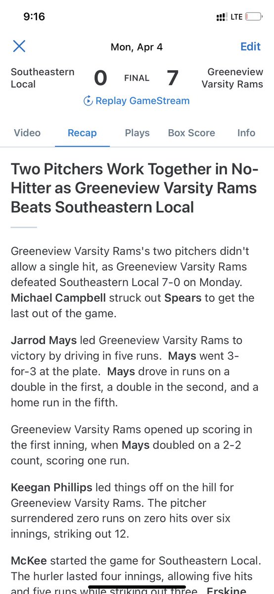 Greeneview Baseball tweet media