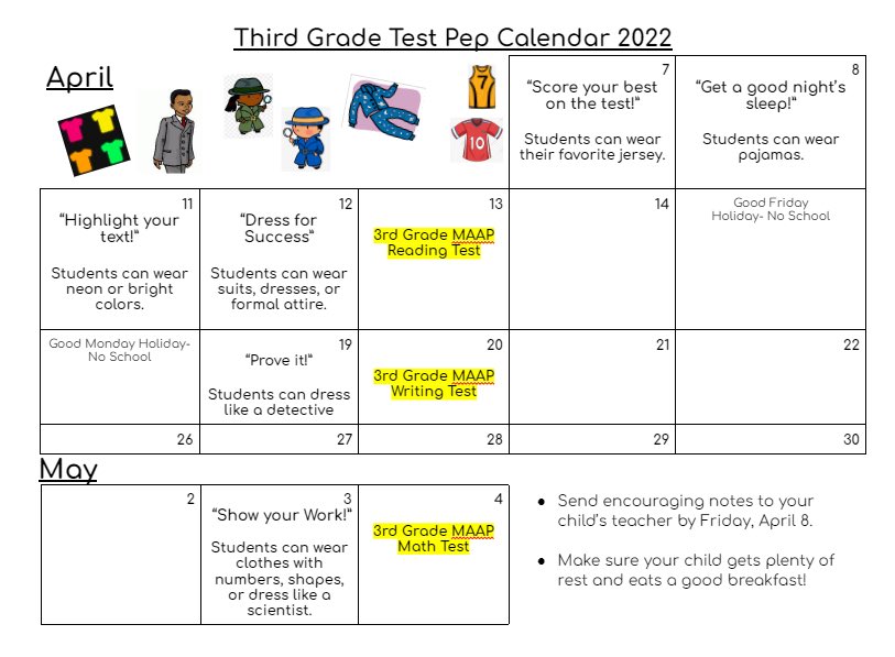 HWSElementary's tweet photo. Third grade students on the Hill are getting geared up for something big! Parents, encourage your students and remind them that they can do hard things! Help us prep with some pep! https://t.co/fLDITQXFlF