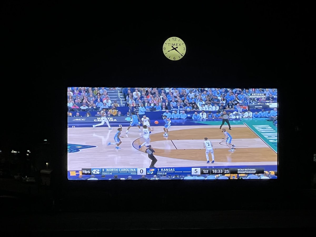 My worlds colliding!  

Watching @kuhoops in the title game on the @artravs new videoboard.