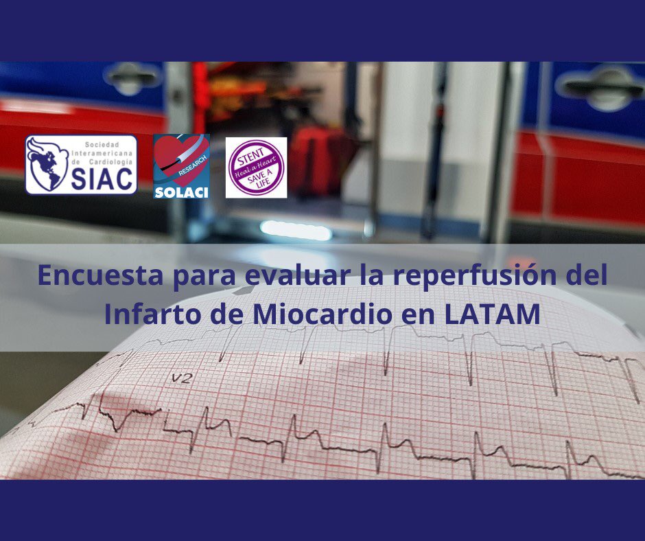 siacardio.com/academia/inves… Ayúdanos a completar la: ENCUESTA para evaluar la REPERFUSION del INFARTO AGUDO DE MIOCARDIO en #LATAM ! 💪🏼🫀💉 ⚡️ desde @SIAC_cardio, @IC_SIAC @EmergenciasSiac @SOLACI3 @SSL_Argentina Te tomará 5 mins! ⏰ El objetivo… (sigue 👇)….