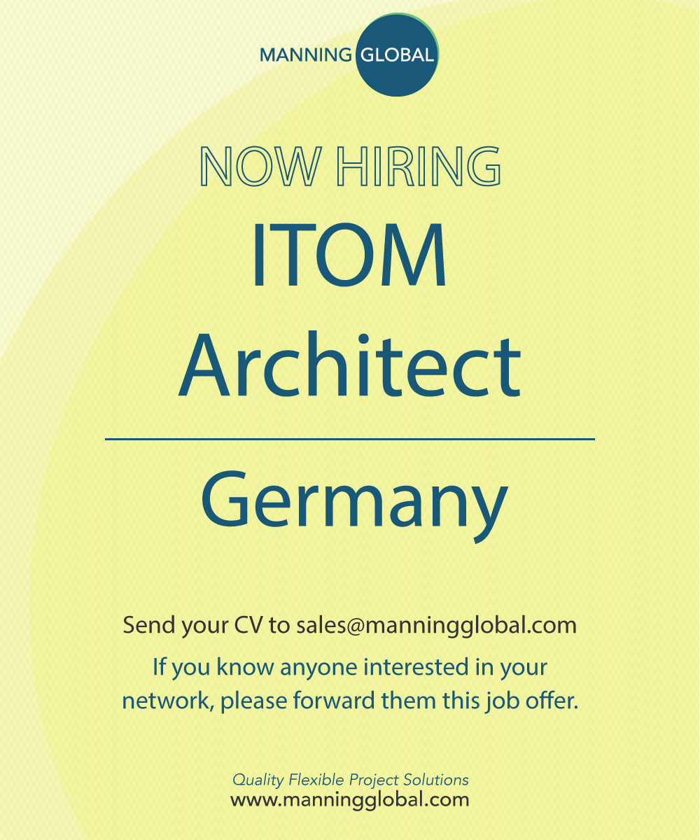 ManningGlobal's tweet photo. New #job in #Germany! 🇩🇪
Our client, a leading global #IT company, is recruiting for an ITOM ARCHITECT!
Send your CV to sales@manningglobal.com
#Engineering #SoftwareEngineer #Developer #ServiceNow #Cloud #HPOM #Zabbix #ITSM #REST #SOAP #Agile #JavaScript #Java #Python #ICT https://t.co/yWkELGPjAu