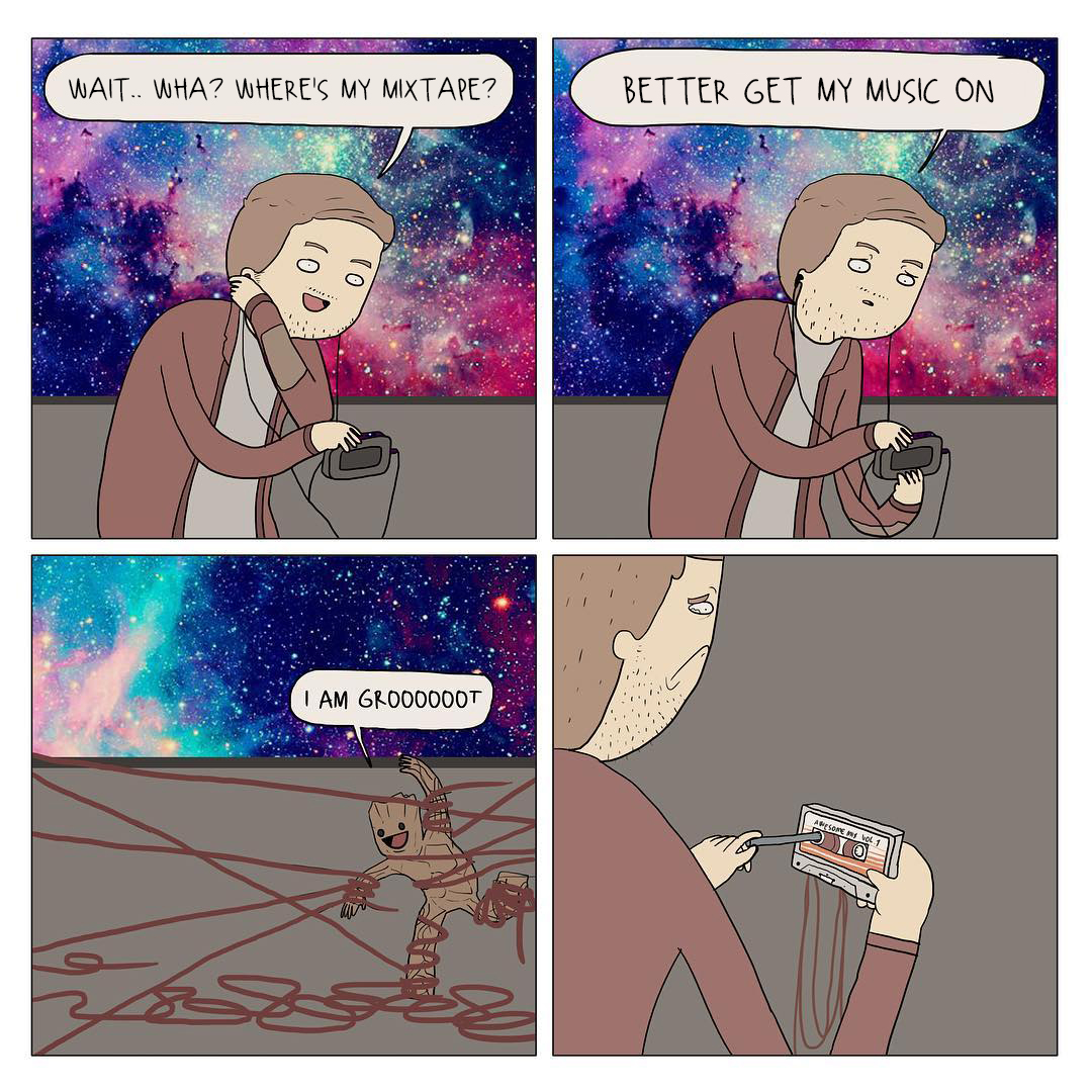 our collaborartion comic with Guardians of the Galaxy! 
drop your mixtape below, fren!!! 

you never know, we might pick the best playlist to be BLESSED.