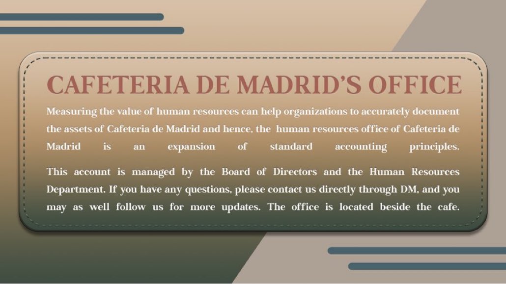 Office of Cafetería de Madrid. tweet media
