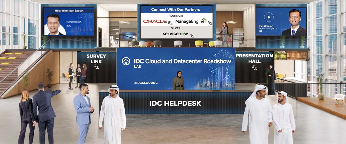 IDCMEA's tweet photo. We look forward to welcoming you to the @IDC Cloud and Datacenter #UAE edition today! #IDCDigital. Thanks to our partners @Oracle @manageengine @ServiceNow for joining us! #IDCCLOUDDC https://t.co/halCTIb4zO