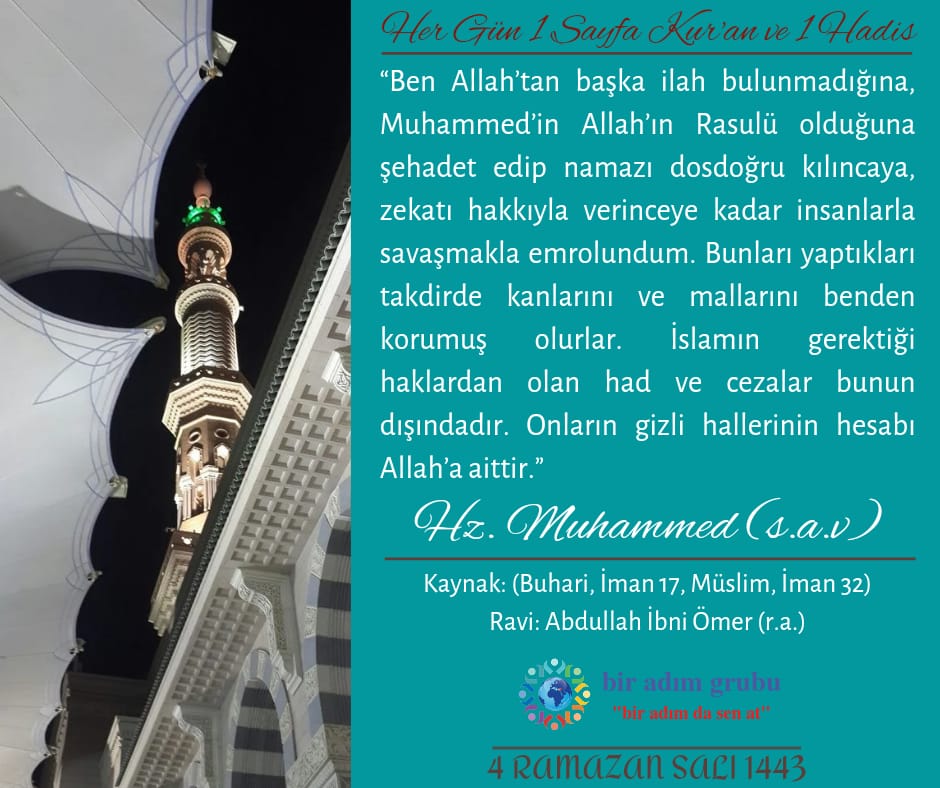 _biradim_'s tweet photo. Her Gün 1 Sayfa Kur'an ve 1 Hadis
#biradımgrubu #hadis #salı #Allahaiman #peygambereiman #Namaz #zekat #Ramazan https://t.co/jS5EBncYLN
