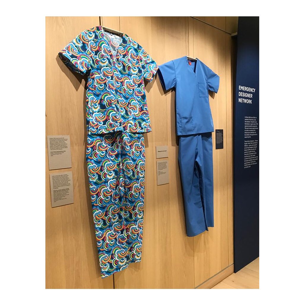 sewsolidcrew's tweet photo. A visit to @DesignMuseum and look what we found! So proud to have our efforts recognised with our friends Emergency Designer Network and @SScrubd https://t.co/rMfoQZ72QZ