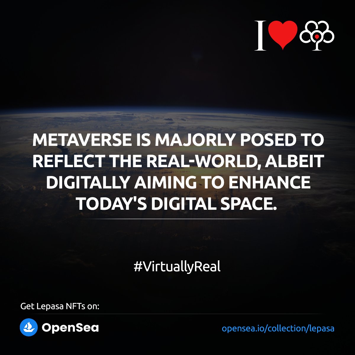Lepasaorg's tweet photo. #Metaverse is majorly posed to reflect the real-world, albeit digitally aiming to enhance today's digital space.

Get #Lepasa #NFTs on #Opensea :

👉 https://t.co/sW5h0BqeWj

#VirtuallyReal #LepasaNFT #Lepaverse #NFTProject #NFTCommunity #NotJustJPEGs #web3community https://t.co/lH2vDz1IvQ
