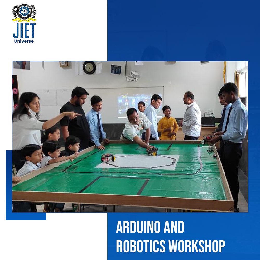 jiet_jodhpur's tweet photo. A workshop on Arduino and robotics was held at Bodhi International School as part of the school's student interaction program.
.
.
.
.
.
#jiet #jodhpur #ardunio #robotics #workshop #studentintraction https://t.co/ImvBF76uvE