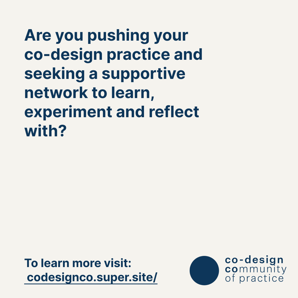 emmablomkamp's tweet photo. 🥁🥁🥁 CoDesignCo is live!! 🚀🚀🚀

This new community of practice is for people who enjoy learning and sharing about co-design and related practices in order to achieve equity, regeneration &amp; wellbeing.

Anyone in the world can now sign up to access resources and updates. https://t.co/f9uDOMgfXS