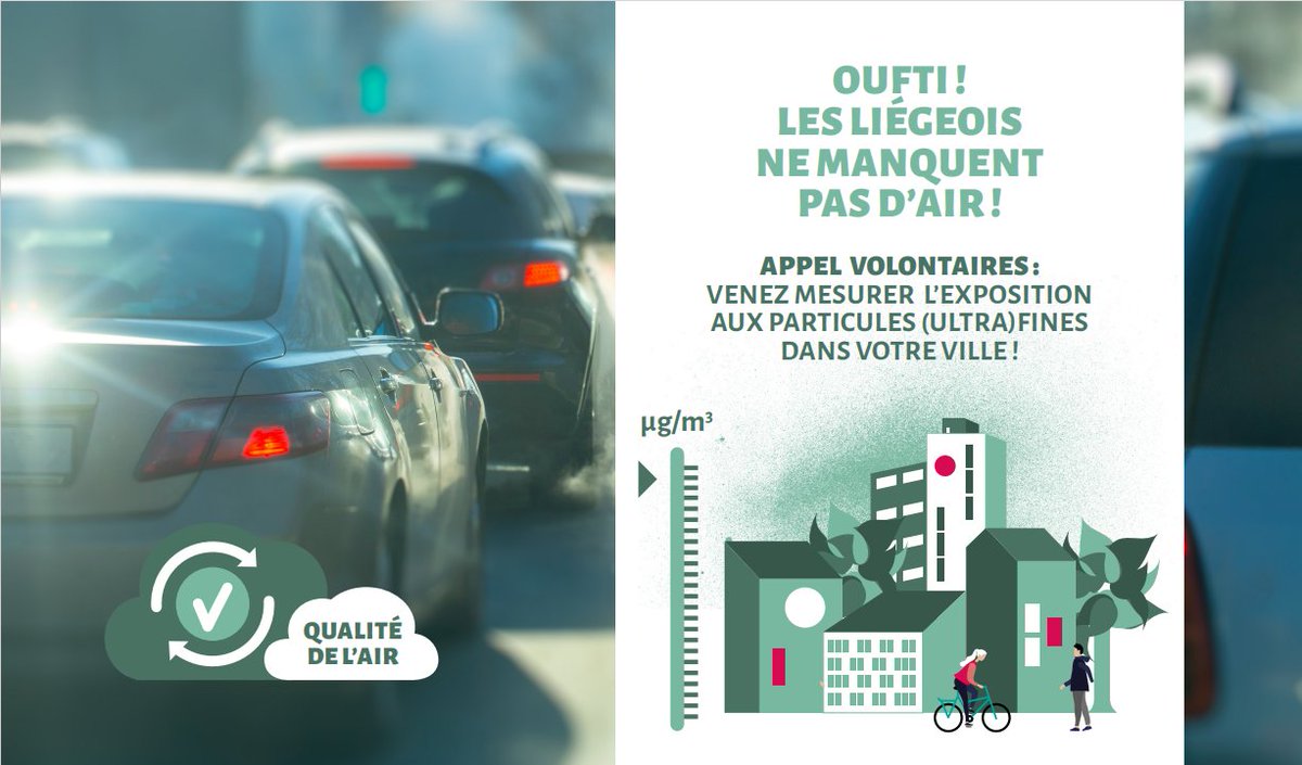 C'est reparti! On lance notre 2ème semaine de mesures de la qualité de l'air à Liège!
19 - 25 avril, venez mesurer votre exposition aux particules (ultra)fines sur deux trajets dans le centre! 
On recherche des piétons et automobilistes! 🚶‍♀️🚗
enketo.unhcr.org/x/VsV6KaaQ