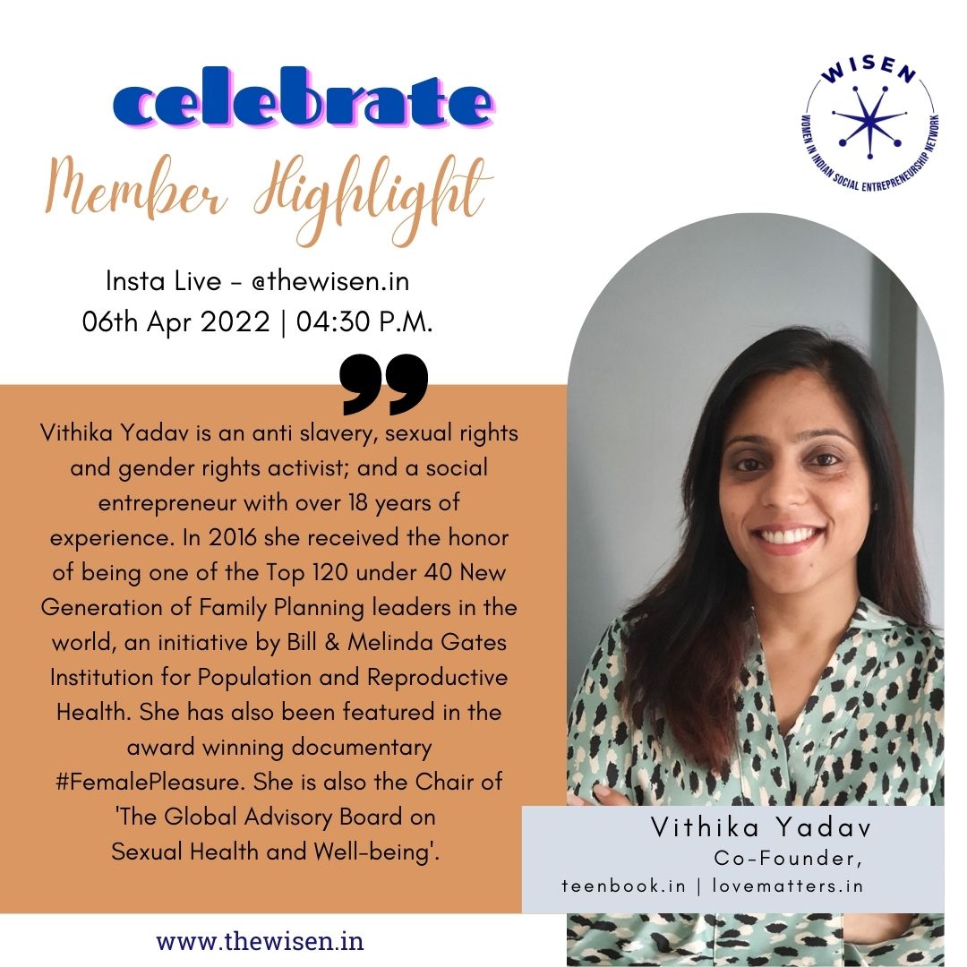 Join us for this Insta Live on 6th April at 04:30 p.m. instagram.com/thewisen.in/ #humanrights #womenentrepreneurship #sexualrights #genderrights