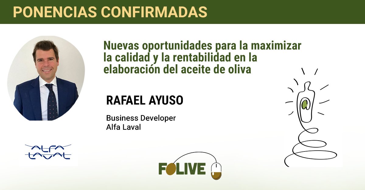 Empezamos la jornada en #Folive2022 con una ponencia de lujo. Rafael Ayuso de <a href="/Alfa_Laval/">Alfa Laval</a>. ¿Te apuntas? 👇

Acceder a Folive ➡️ folive.vfairs.com/es/