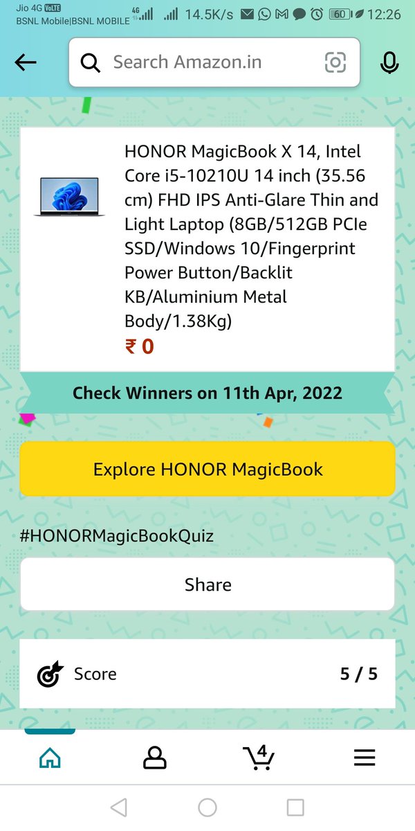 #HONORMagicBook #HONORMagicBookX14 #HONORMagicBookX14corei5 #AmazonSpecials <a href="/amazonIN/">Amazon India</a>