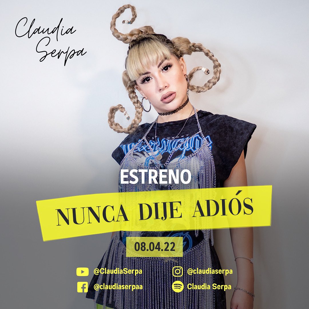 ClaudiaSerp's tweet photo. Este viernes 8 de abril estreno “Nunca dijo adiós” en YouTube y en todas las plataformas digitales! #cantante #perú #salsa #urbana #salsaperucha
https://t.co/VGyX4U1Srh https://t.co/8BNXAA77V9