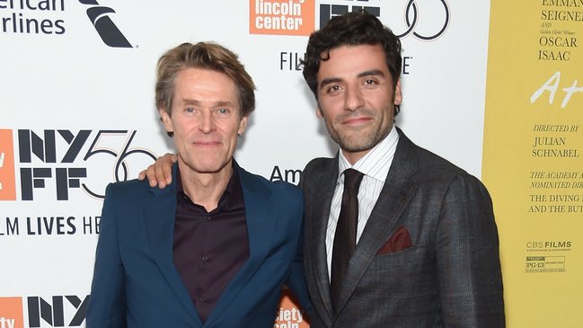 DailyDaphoto's tweet photo. Willem Dafoe and his AT ETERNITY’S GATE costar Oscar Isaac at the 56th New York Film Festival in 2018 (1/2) https://t.co/5MnQSgEVfX