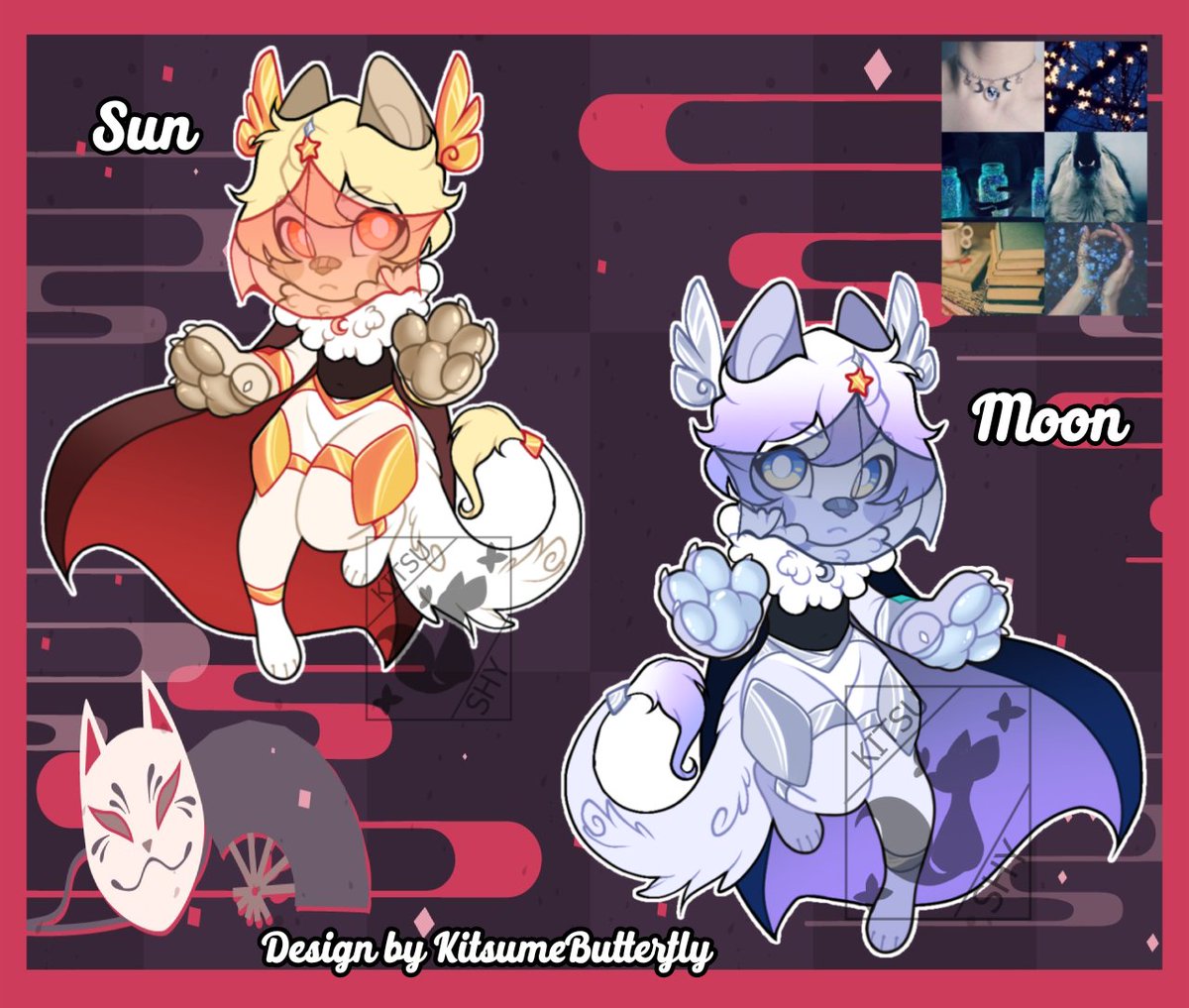 KitsumeButterfy's tweet photo. Prince of the Sun & Moon (OPEN)
Ends in 3days!
Please bid here or in this link! For more info aswell!
Anonymous Offer are welcome too!
https://t.co/Q5xpSfUw7r
Base by SillySinz
Design by KitsumeButterfly
#KitsuAdopt #furryadopt #furryadoptable #furry #furryadopts https://t.co/M615CVAEmS