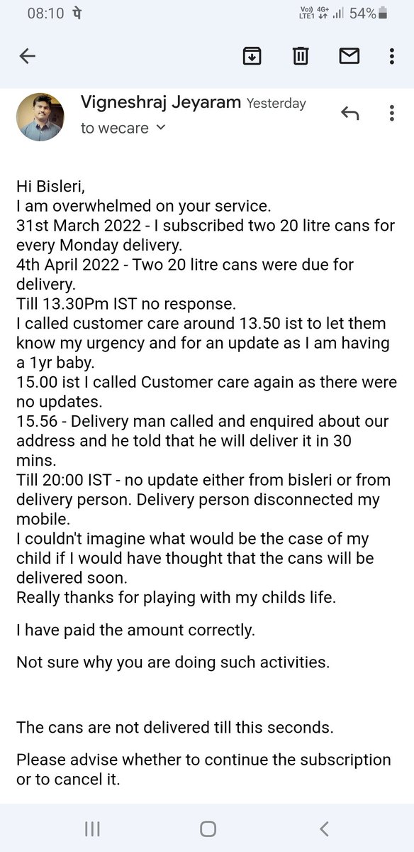 vigneshraj16's tweet image. #Bisleri 
#Bislerizone
#worstservice