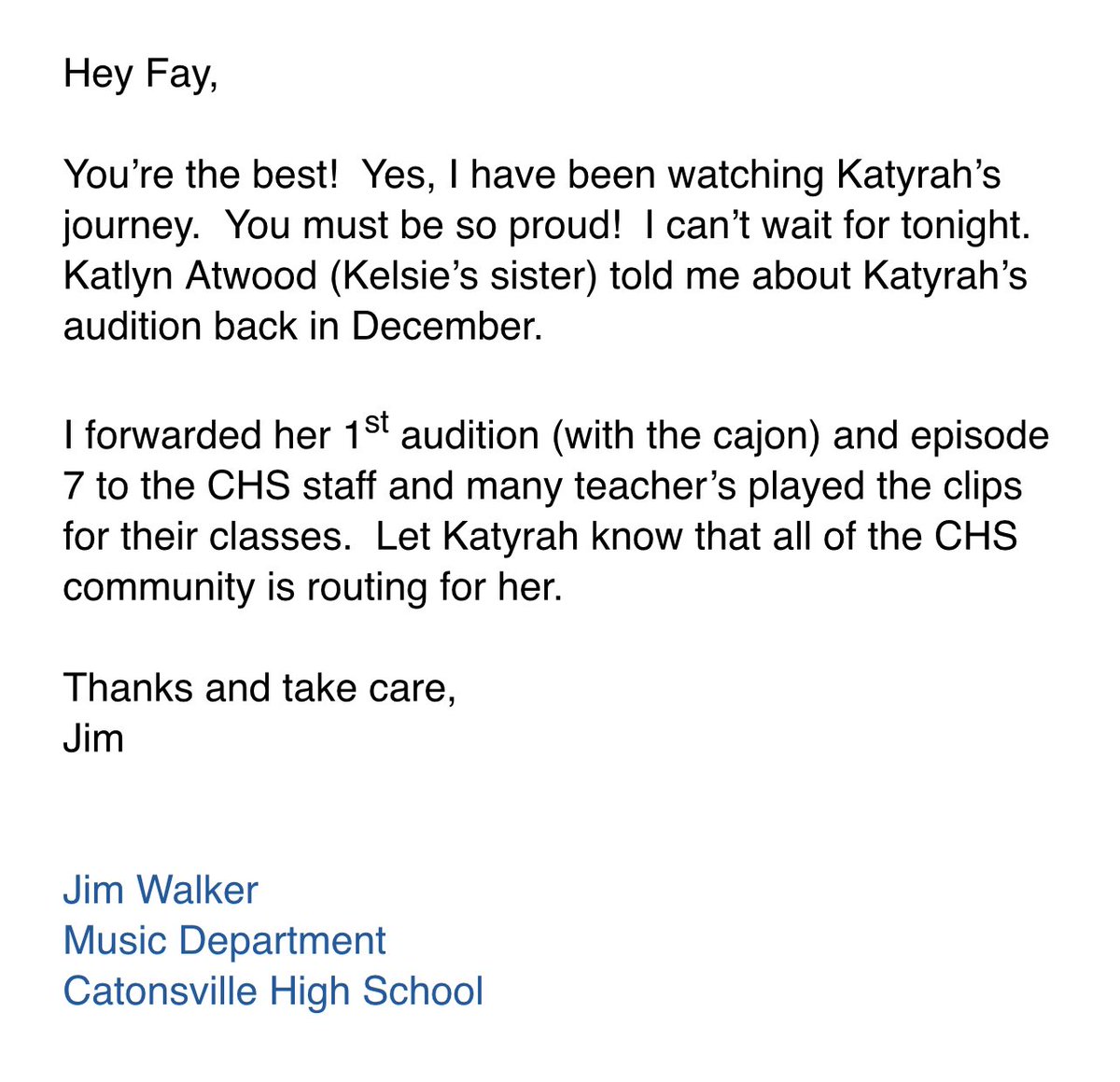 Katyrah graduated from ⁦<a href="/CatonsvilleHS/">CatonsvilleHS</a>⁩ . I’m so excited that the staff and students are following her ⁦<a href="/AmericanIdol/">American Idol</a>⁩ journey. ⁦@BCPS_Sup⁩ ⁦@BCPSMusic⁩