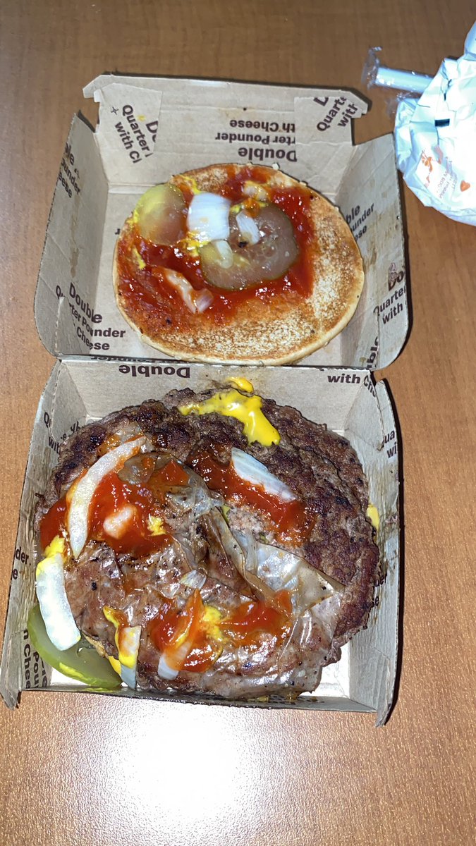 HirtMerrick's tweet photo. @McDonalds what is on my quarter pounder? https://t.co/BjVgVXaDhh