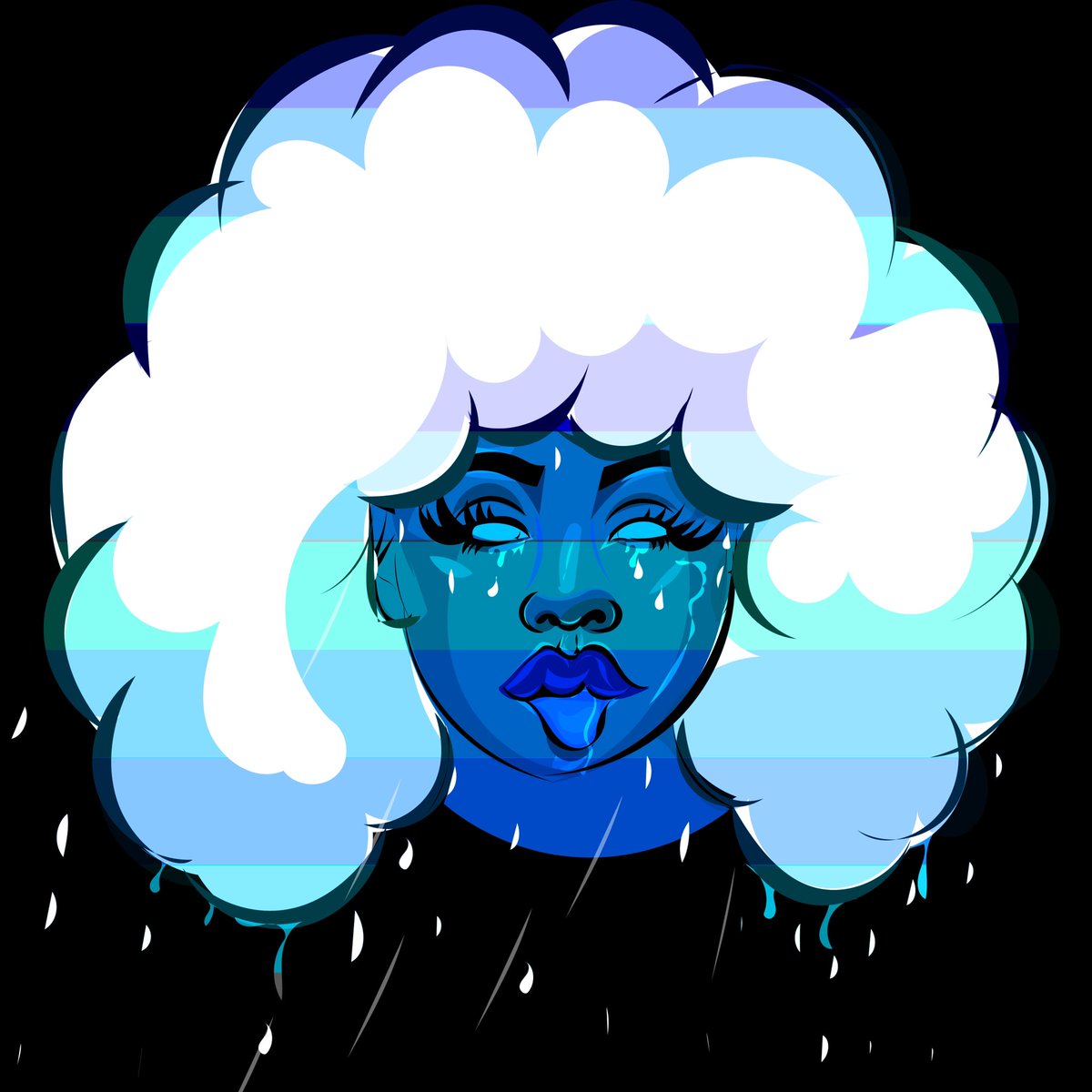 GapeeMusic's tweet photo. Stormy Weather 🌧#Rain #art #artistsontwitter #BLACKARTIST #blackart #afro #naturalhair #illustration #nftart https://t.co/CcjLEeAEpL