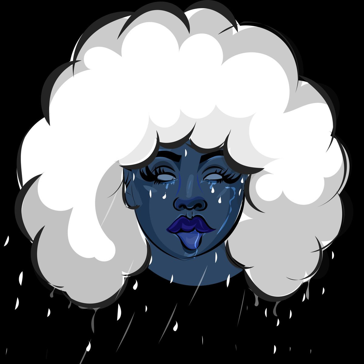 GapeeMusic's tweet photo. Stormy Weather 🌧#Rain #art #artistsontwitter #BLACKARTIST #blackart #afro #naturalhair #illustration #nftart https://t.co/CcjLEeAEpL