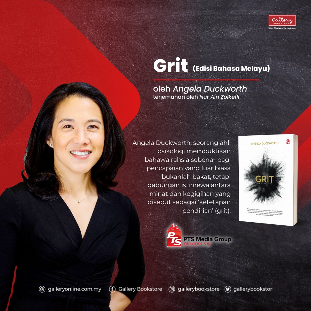 Rahsia sebenar bagi pencapaian yang luar biasa bukanlah bakat, tetapi gabungan istimewa antara minat dan kegigihan yang disebut sebagai ‘ketetapan pendirian’ (grit). #AngelaDuckworth 

bit.ly/Grit-EdisiBaha…
bit.ly/Grit-EdisiBaha…
bit.ly/Grit-EdisiBaha…