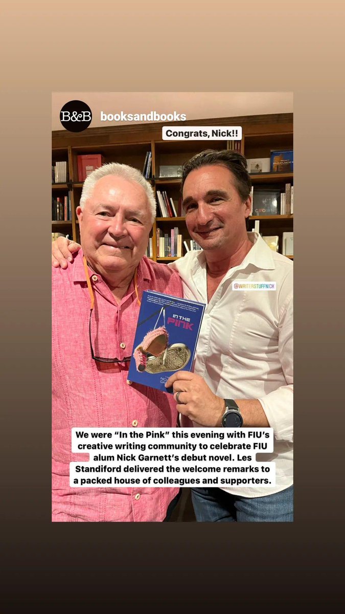 FIU_MFA's tweet photo. Nicholas Garnett launches his memoir, IN THE PINK, surrounded by FIU MFA faculty, friends, and the family of writers gathered at Books &amp; Books! @BooksandBooks @FIU_MFA @FIUCASE @FIUGradSchool @FIUalumni https://t.co/jyWvhAamDd