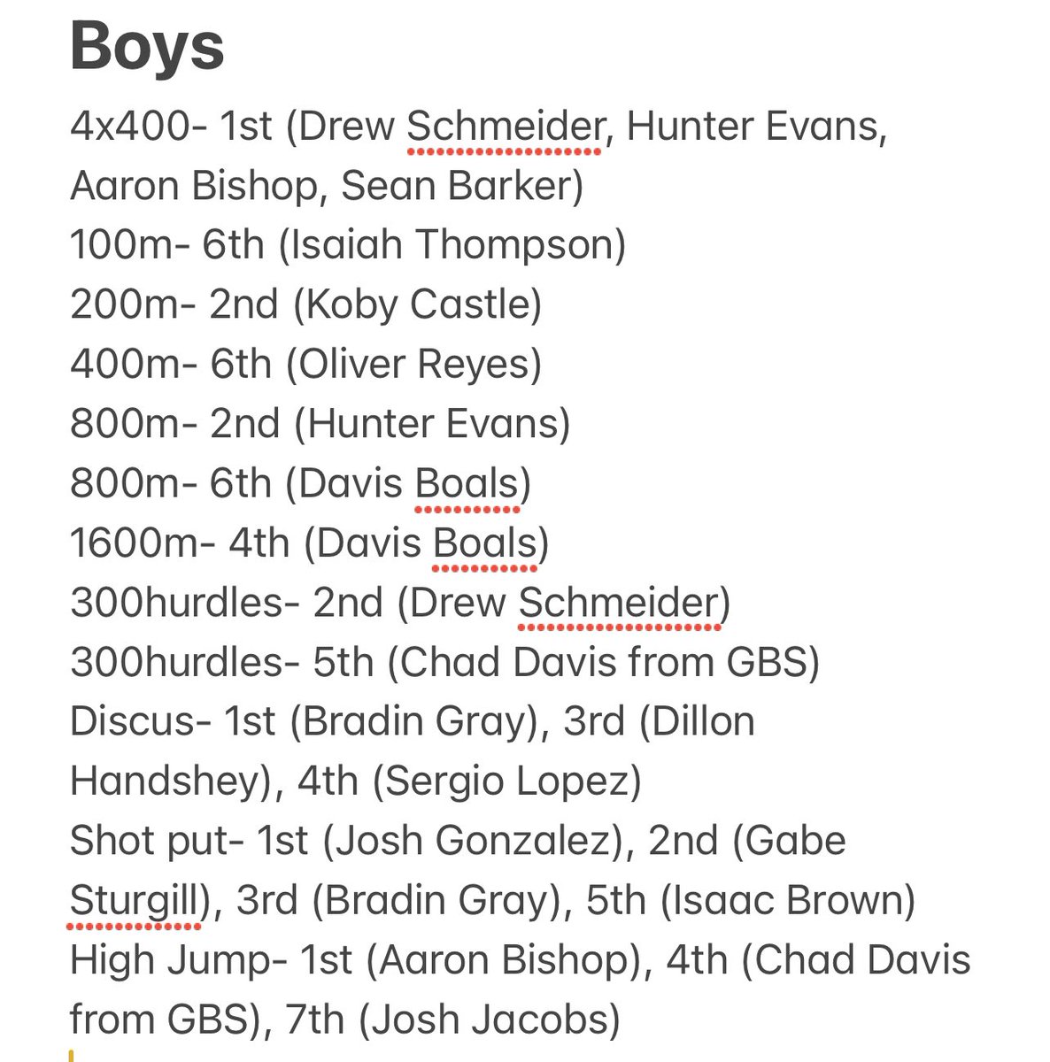 LHSTrackNField's tweet photo. Lots of personal records, and top finishers. Special shout out to our boys throws team for nearly sweeping top 5 spots in both events. https://t.co/2rfsVWCdCA