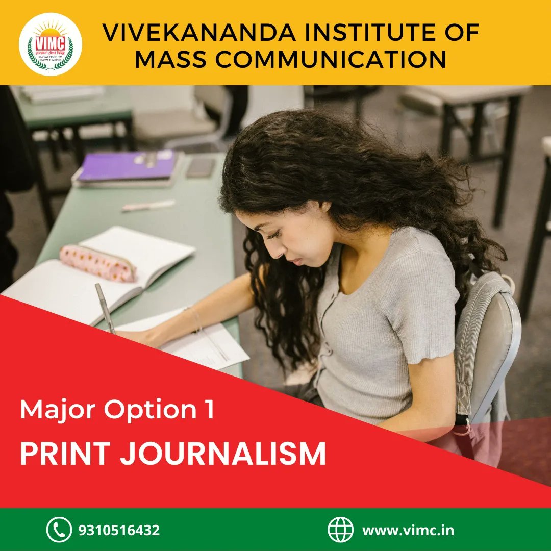 vsjmcdelhi's tweet photo. With Industry oriented curriculum, a student pursuing a diploma in print journalism is exposed to holistic personality and intellect development under the guidance of the most qualified and experienced faculty.
■ REGISTRATION OPEN ■
#vipsdelhi #vimcdelhi #print #journalism https://t.co/uhBvVVqaU2