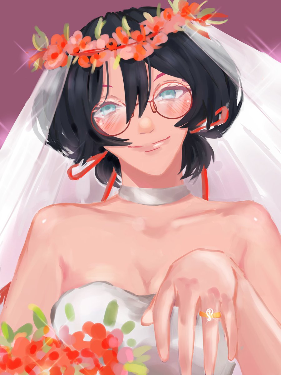 camqcimen's tweet photo. My old Comms result for @/nyakiiras 
Her #obeymemc , Aya, looks so pweetyy in wedding theme 😳🧡😍 
Kangen Nyaki bgt... 😭 https://t.co/iH4yH3OlNR