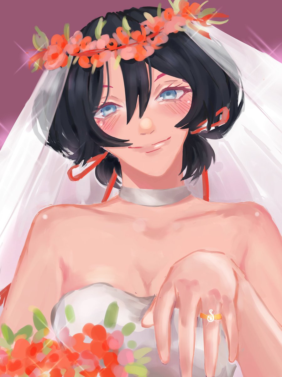 camqcimen's tweet photo. My old Comms result for @/nyakiiras 
Her #obeymemc , Aya, looks so pweetyy in wedding theme 😳🧡😍 
Kangen Nyaki bgt... 😭 https://t.co/iH4yH3OlNR