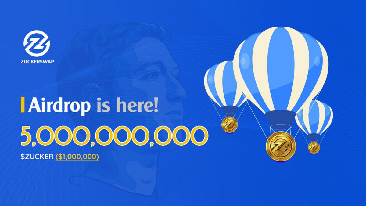 Airdrop BlogSpot (@airdropblgspot) on Twitter photo #Airdrop: ZuckerSwap (ZUCKER)
Prize Pool: 5,000,000,000 ZUCKER ($1M)
Reward: 150,000 ZUCKER ($30)
Referral: 50,000 ZUCKER ($10)
Winners: for all
Airdrop Link: t.me/ZuckerSwap_BOT…
- Follow <a href="/zuckerswap/">ZuckerSwap Finance</a>
- Distribution date: after verification
Website: zuckerswap.finance #Airdrop: ZuckerSwap (ZUCKER)
Prize Pool: 5,000,000,000 ZUCKER ($1M)
Reward: 150,000 ZUCKER ($30)
Referral: 50,000 ZUCKER ($10)
Winners: for all
Airdrop Link: t.me/ZuckerSwap_BOT…
- Follow <a href="/zuckerswap/">ZuckerSwap Finance</a>
- Distribution date: after verification
Website: zuckerswap.finance