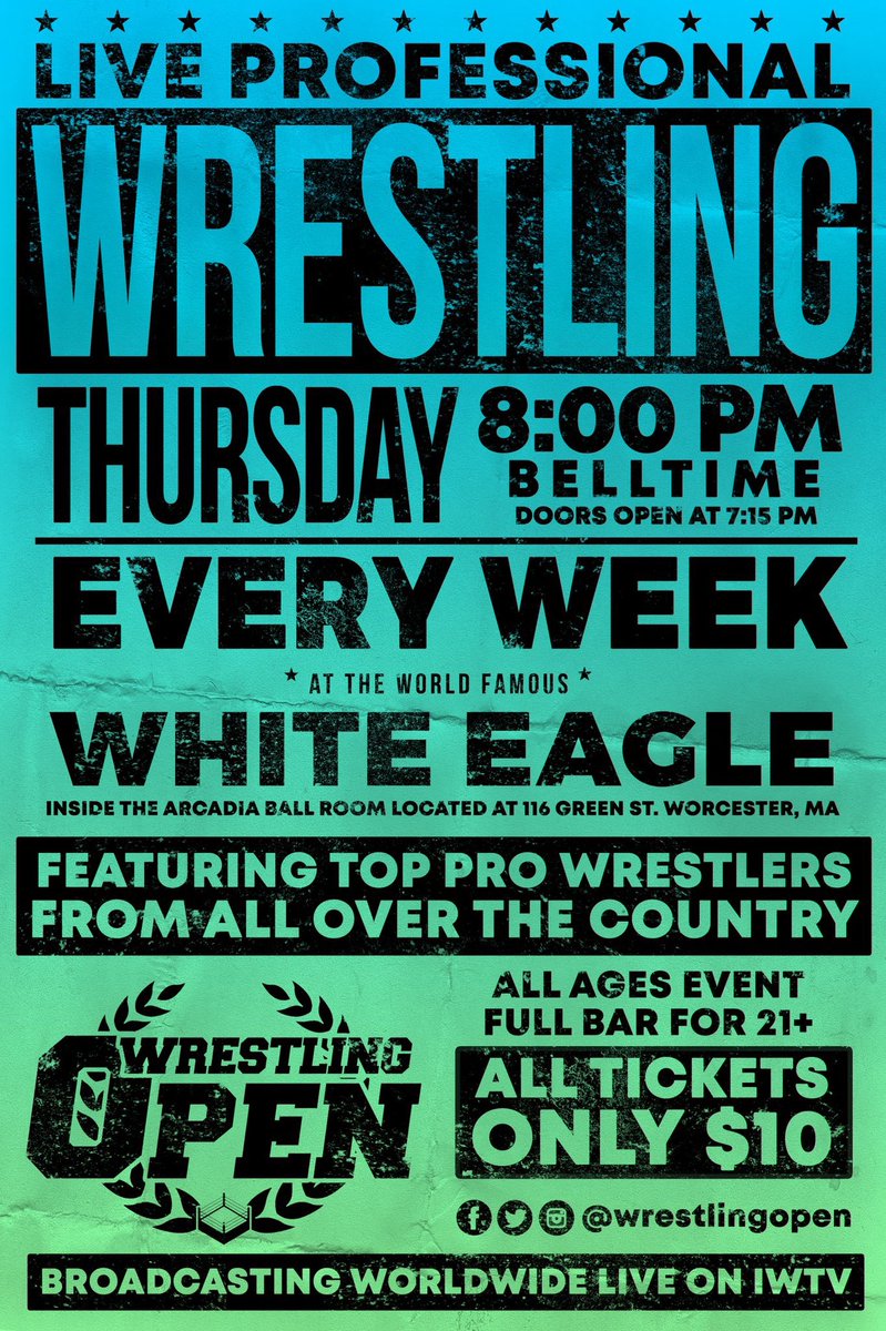 bgreatnessamen's tweet photo. Events you should go to this week.
@WrestlingOpen every Thursday, @PizzaPartyPro this Saturday and @toswrestling1 this Sunday.
#begreat #bethemessage #ontheroadtogreatness #praisethelord https://t.co/uUngzbngmj