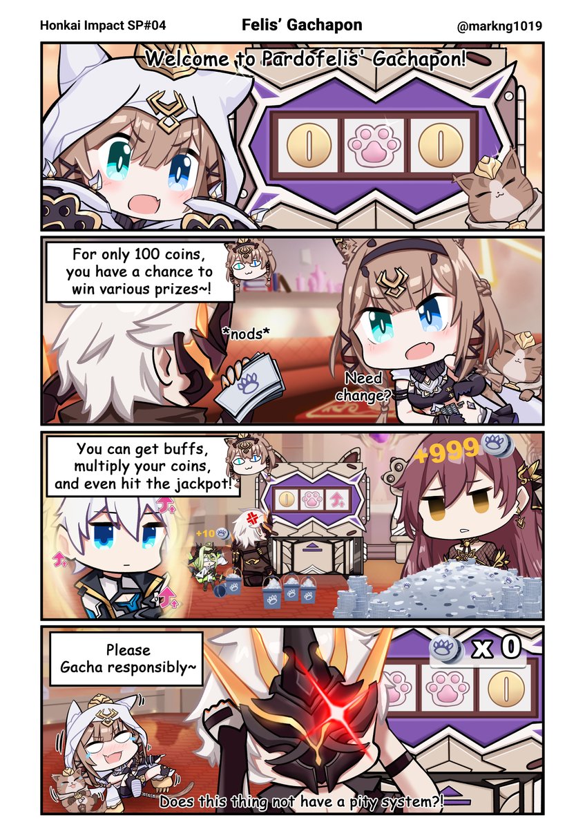 Pardo's Gashapon Machine! Don't miss out on this chance~
Kudos to Captain @markng1019
 for the amazing fanwork!
*Gashapon may be risky, so play responsibly!

#HonkaiImpact3rd 