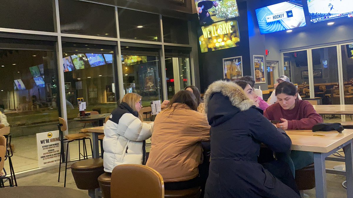 _maggierush's tweet photo. The army of Kansas disciples on table #3 of Buffalo Wild Wings should be government banned from the United States https://t.co/RmlLbHPA1o