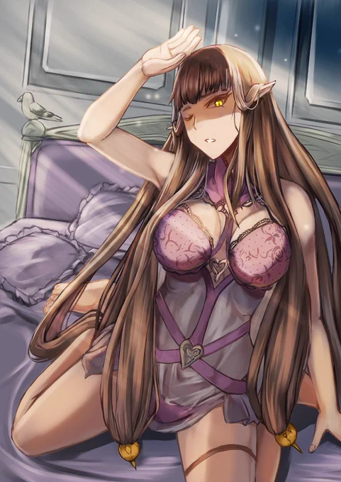 1年間描いたイラストFGO50枚!デート&翌朝1日1枚アップ 22/50翌朝「セミラミス」セミラミス「んっ…もう朝か」#FGO #illustration #イラスト 