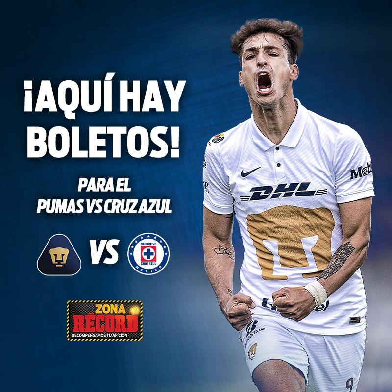 record_mexico's tweet photo. ¿QUIERES IR AL PUMAS VS CRUZ AZUL DE CONCACHAMPIONS? 

- Dale RT a este tuit. 
- Responde: ¿Quiénes anotaron los goles en el último encuentro entre Pumas y Cruz Azul? 
- Usa el #ZonaRÉCORD

Participa y podrías ser uno de los ganadores. 

*Aplican restricciones. https://t.co/pdpKg6j4FE