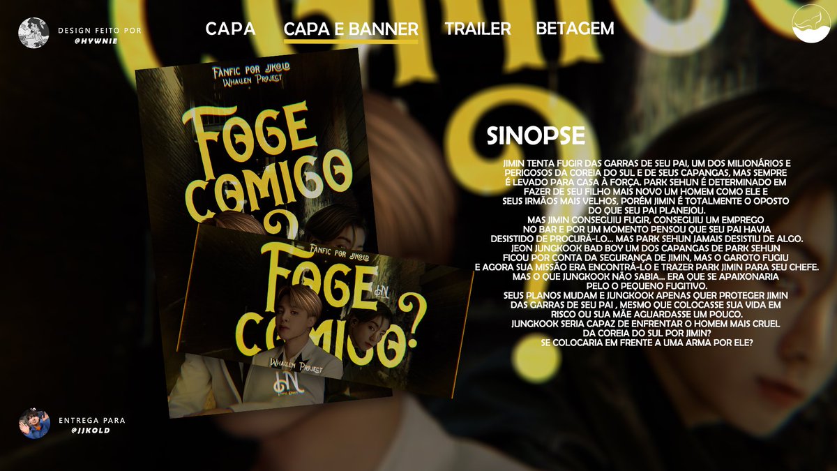 Whalien_Project's tweet photo. [🎨] Banner/Capa de "Foge comigo?" feito para @jjkoldvel 

©️ @Hyw_nie 

#Whalien_Project 🐋 @Whalien_Project https://t.co/JKVEmlTQsp