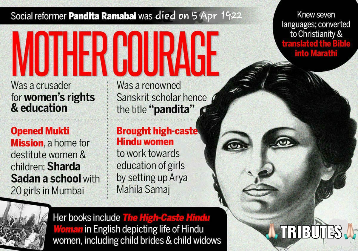 'Mother Courage'
Remembering on her today #PanditaRamabai for #WomenRights #education .
#women on #stamp 
C: Sahoo
#philately #stamps