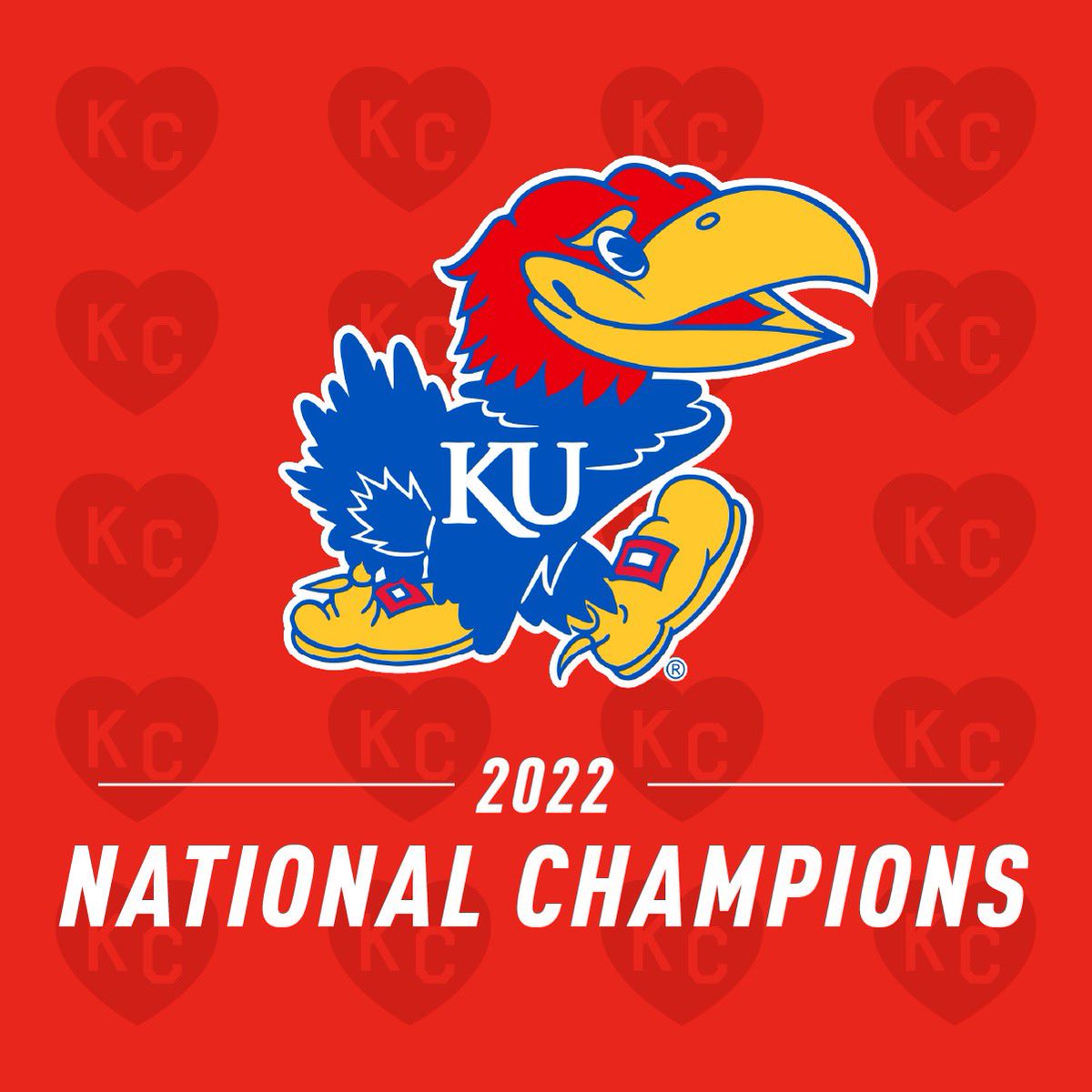 KCHeartland's tweet photo. VICTORY! Congratulations, @KUHoops! 🎉❤️💙 #NationalChampionship #RockChalk #KCHeartland https://t.co/bcHLQNcKzW